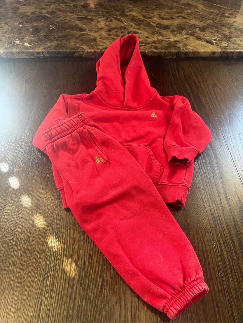 Gap Red Hoodie & Jogger Set red acid wash